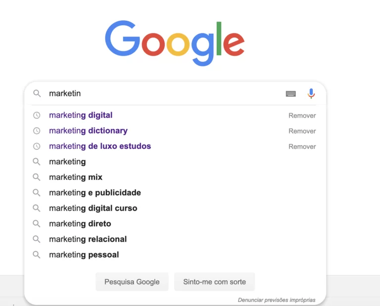 Pesquisa Google por palavras-chave